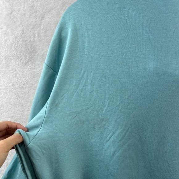 Three Dots Womens Sweater Sz Large Blue Fleece Cozy 1/4 Zip Pullover - Picture 10 of 12